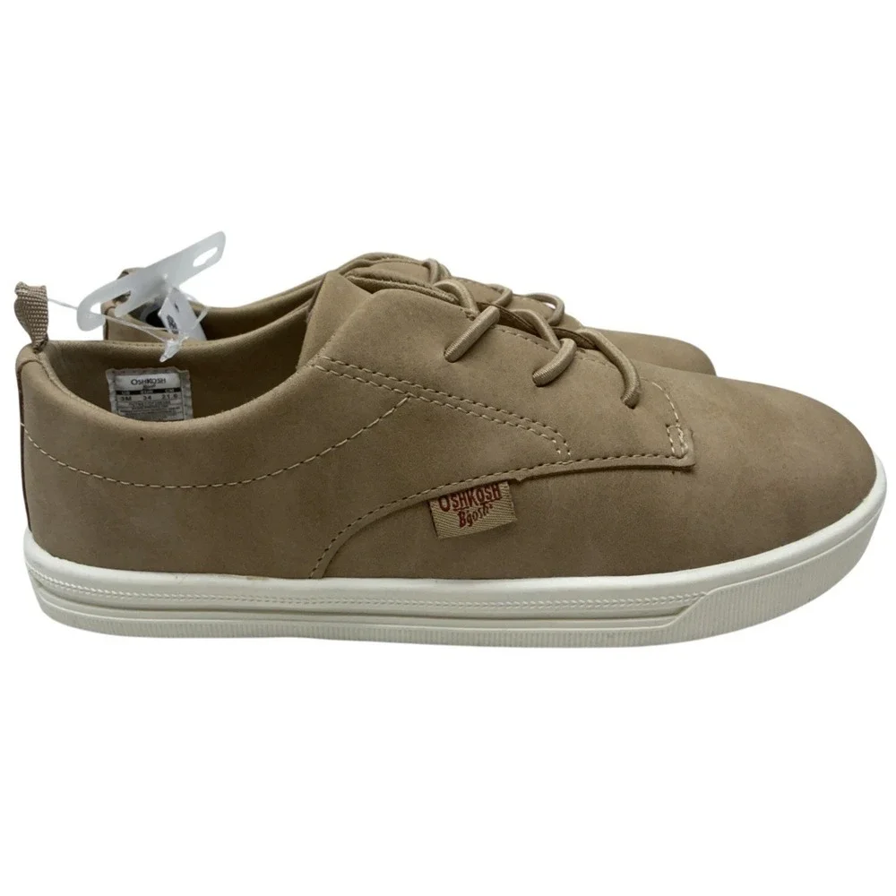 NWT OshKosh B'gosh Boy's Slip-On Faux Suede Putney Oxford Sneaker Tan Sz-3 Month